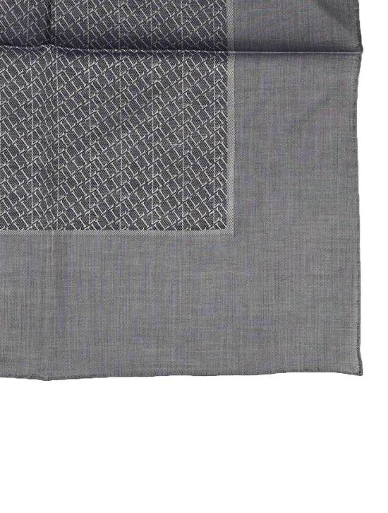 Zilli Zilli Blue Gray Cotton Pocket Square Blue / Gray 001