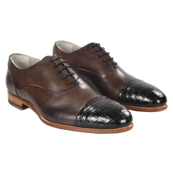 KITON Brown Leather and Crocodile Shoes | IsuiT