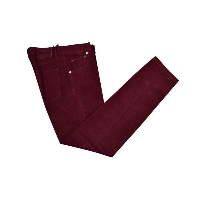 Kiton Burgundy Cotton Ea Velvet Jeans IsuiT