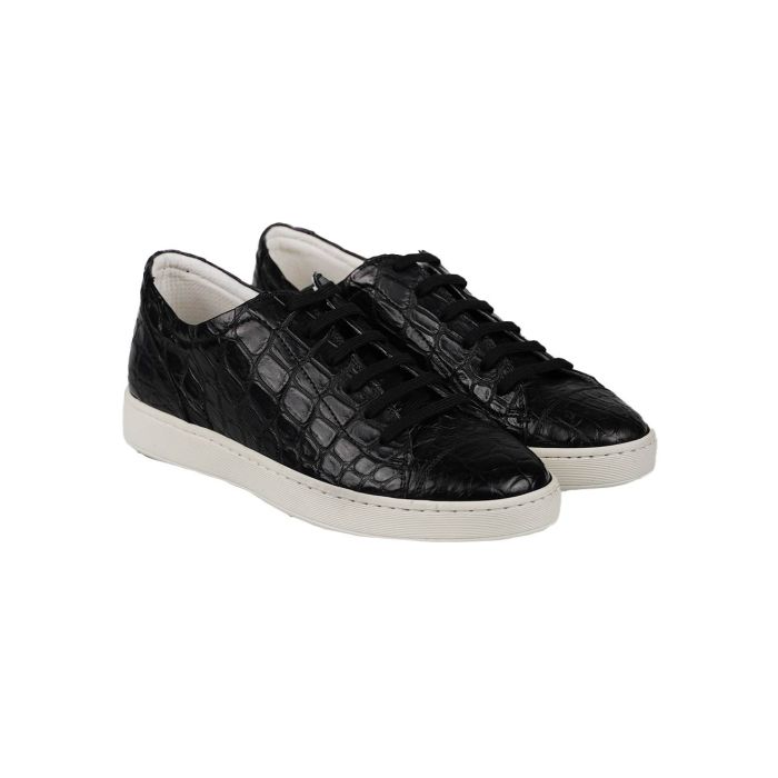 KITON Black Leather Crocodile Shoes KIM | IsuiT