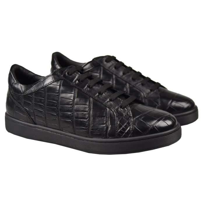 KITON Black Leather Crocodile Shoes | IsuiT