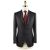 Cesare Attolini CESARE ATTOLINI Black Burgundy Wool 160's Suit Black/Burgundy 000