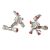 Kiton KITON Silver Red Sterling Silver Cufflinks Silver/Red 000
