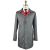 Kiton KITON Grey Silk Overcoat Gray/Red 000