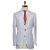 Kiton KITON White Blue Cotton Linen Suit White/Blue 000