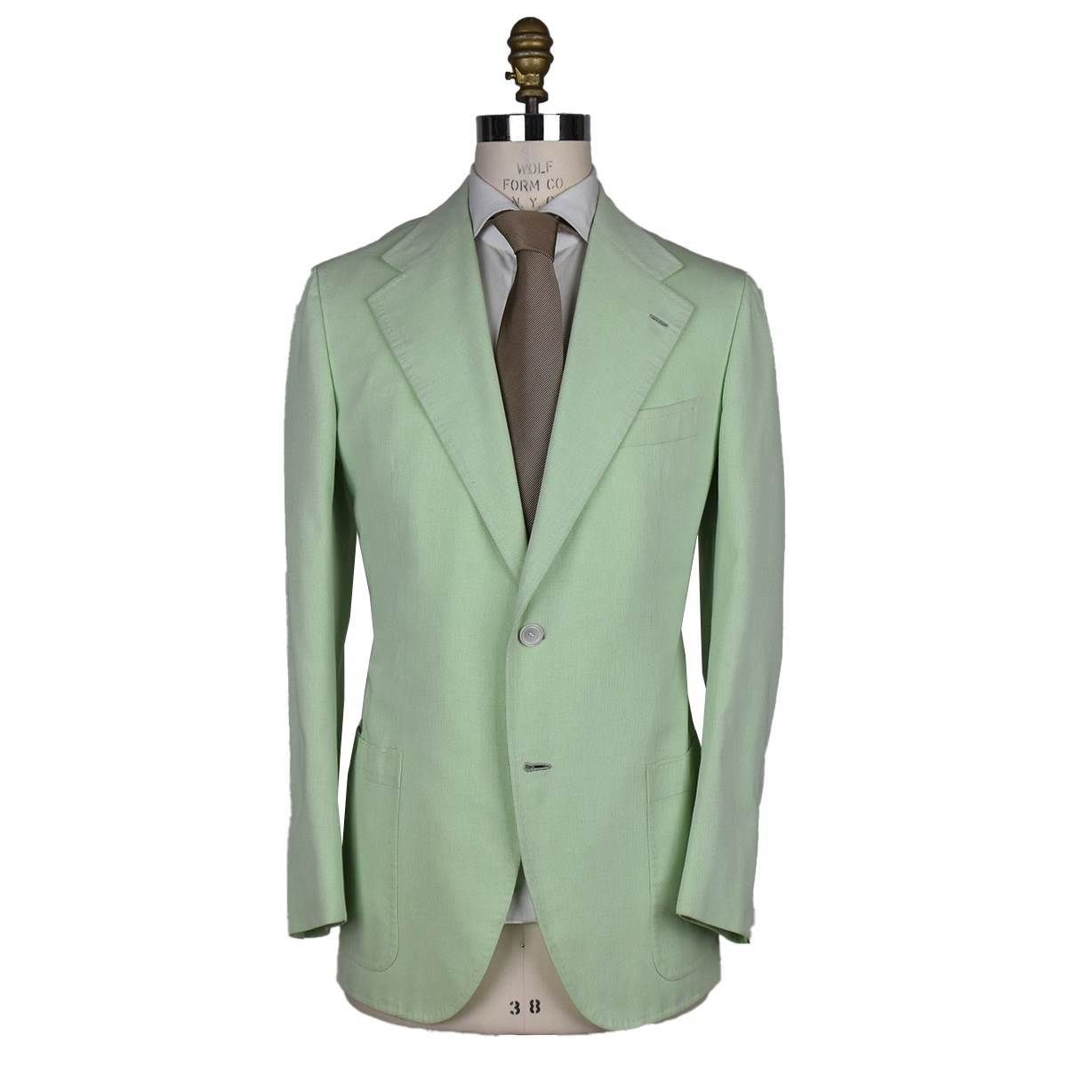 Cesare Attolini Cotton Green White Blazer