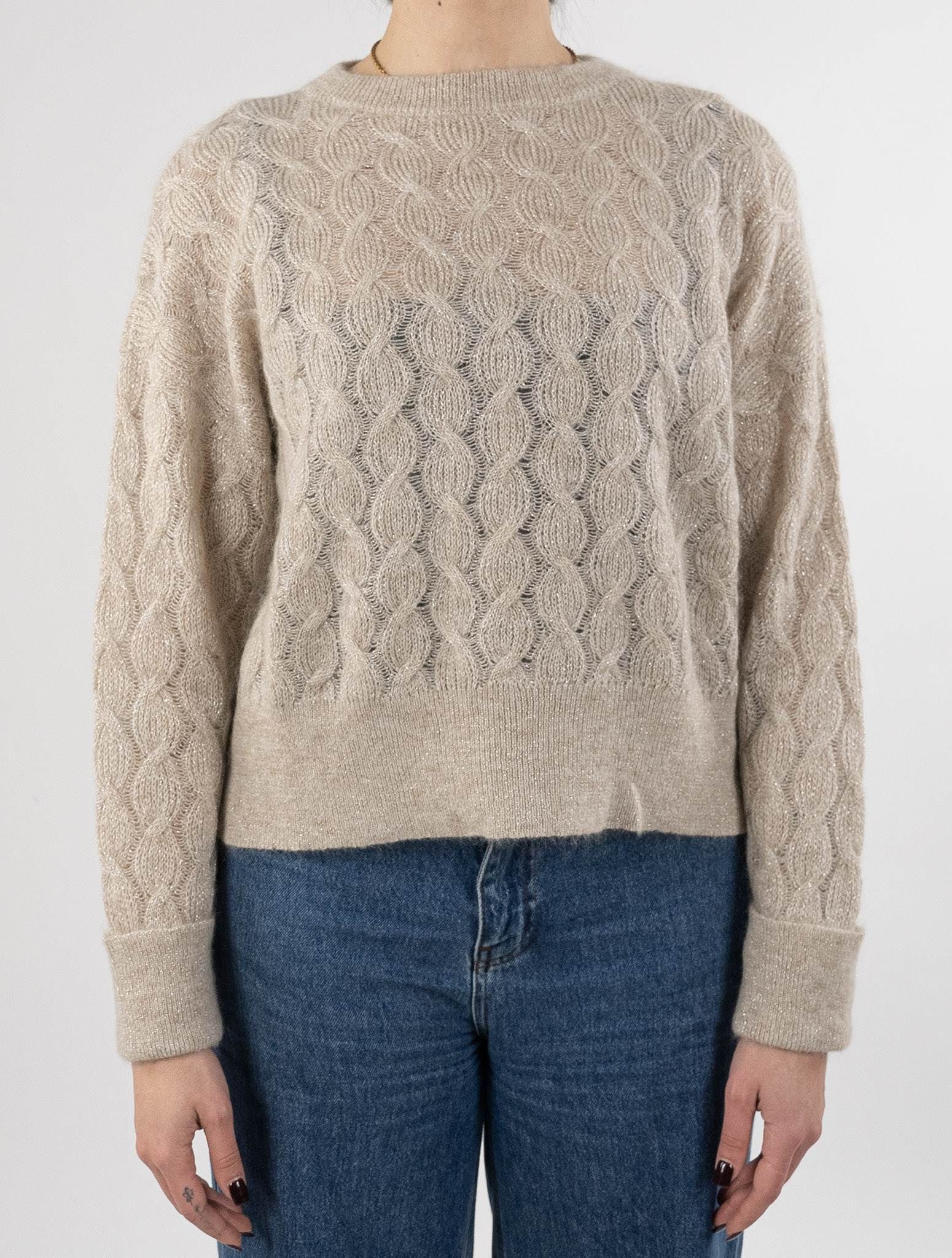 Brunello Cucinelli Beige Mohair Pa Wool Sweater | IsuiT