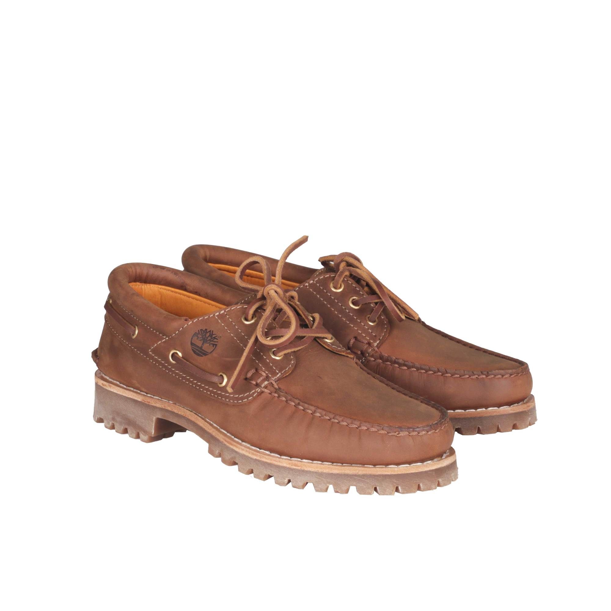 mate Motiveren Noord West TIMBERLAND Brown Leather Boat Shoes 3 Eye | IsuiT