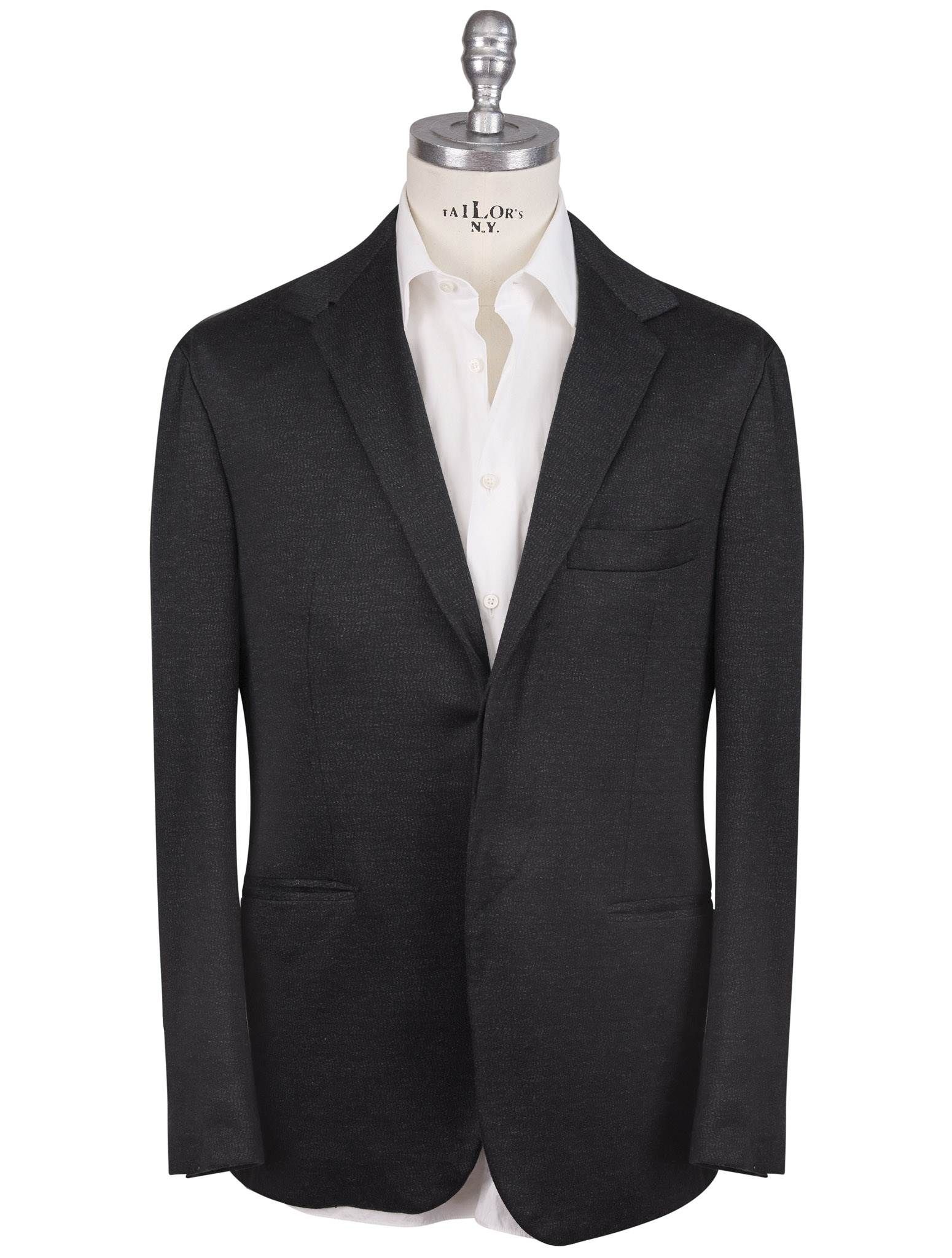 Kiton Knt Black Cotton Cashmere Pa Suit | IsuiT