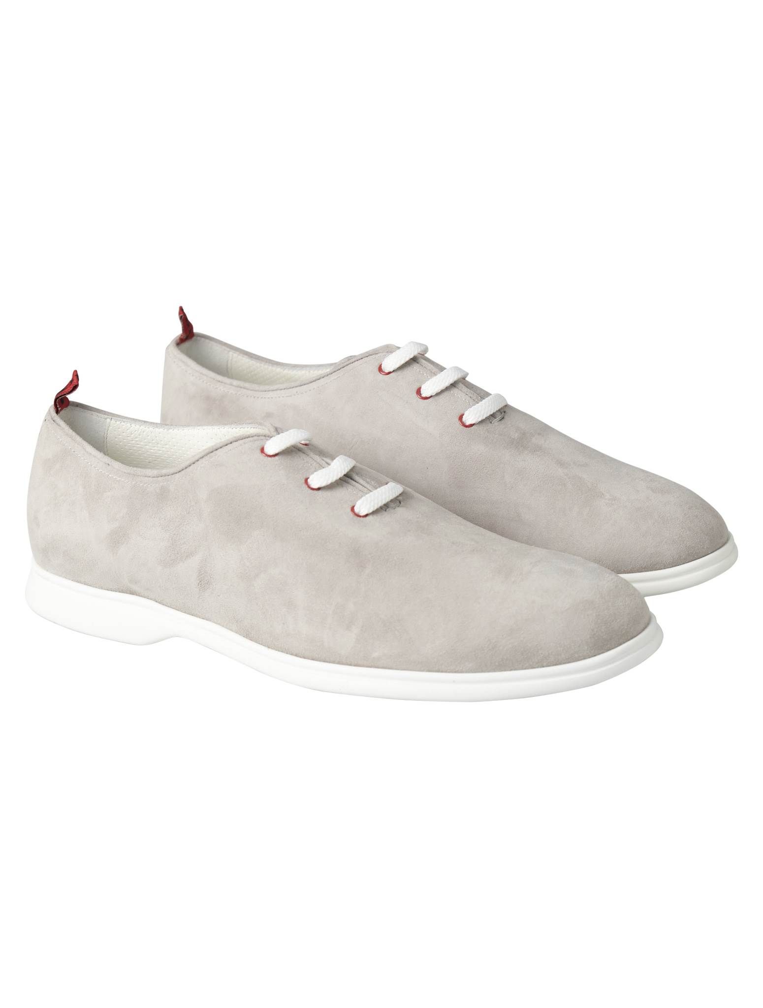 Kiton Gray Leather Suede Sneaker