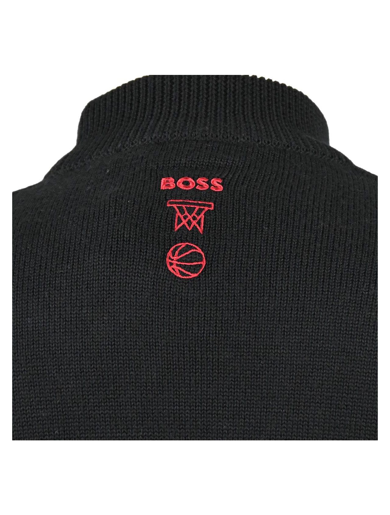 Boss x NBA Chicago Bulls Black Acrylic Virgin Wool Sweater | IsuiT