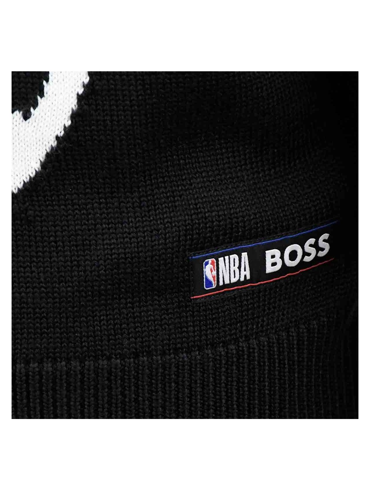 Boss x NBA Chicago Bulls Black Acrylic Virgin Wool Sweater | IsuiT