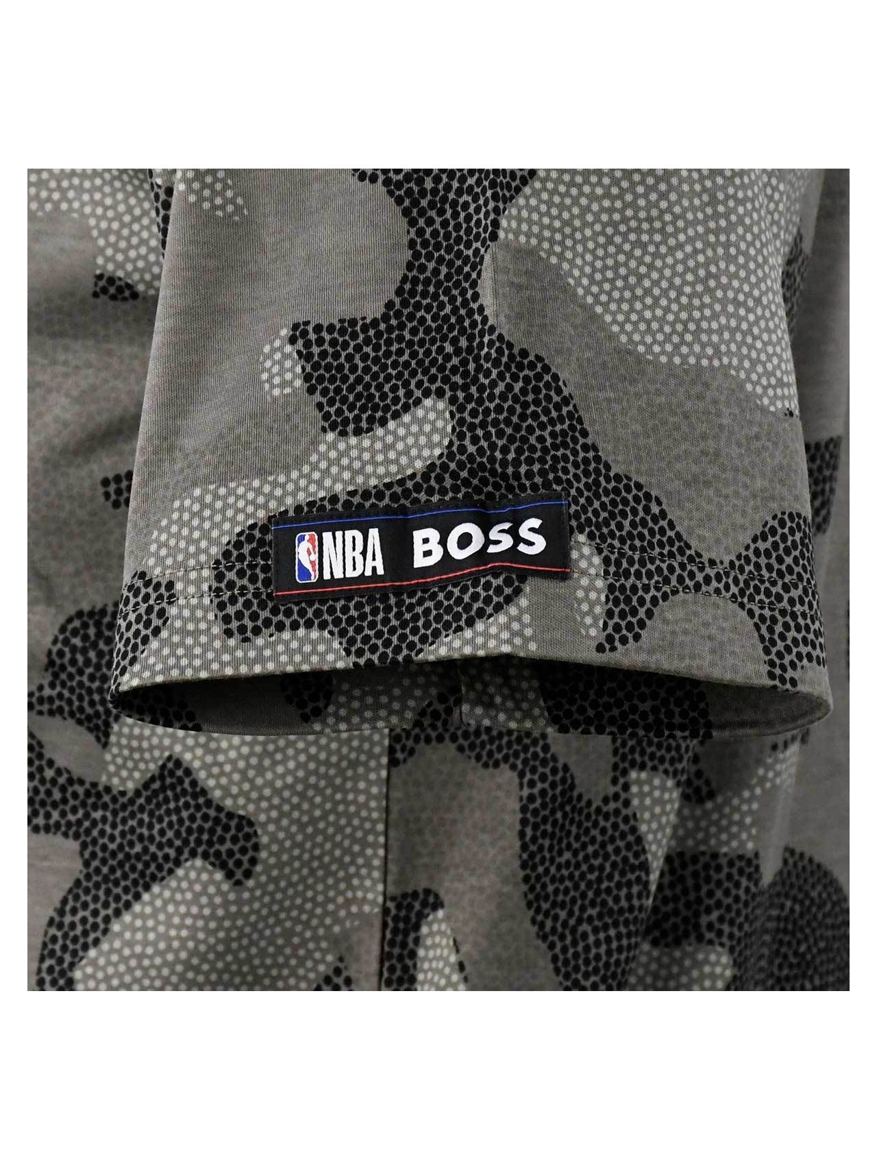 Boss x NBA Tbasket Stretch Cotton Graphic Tee in Medium Grey