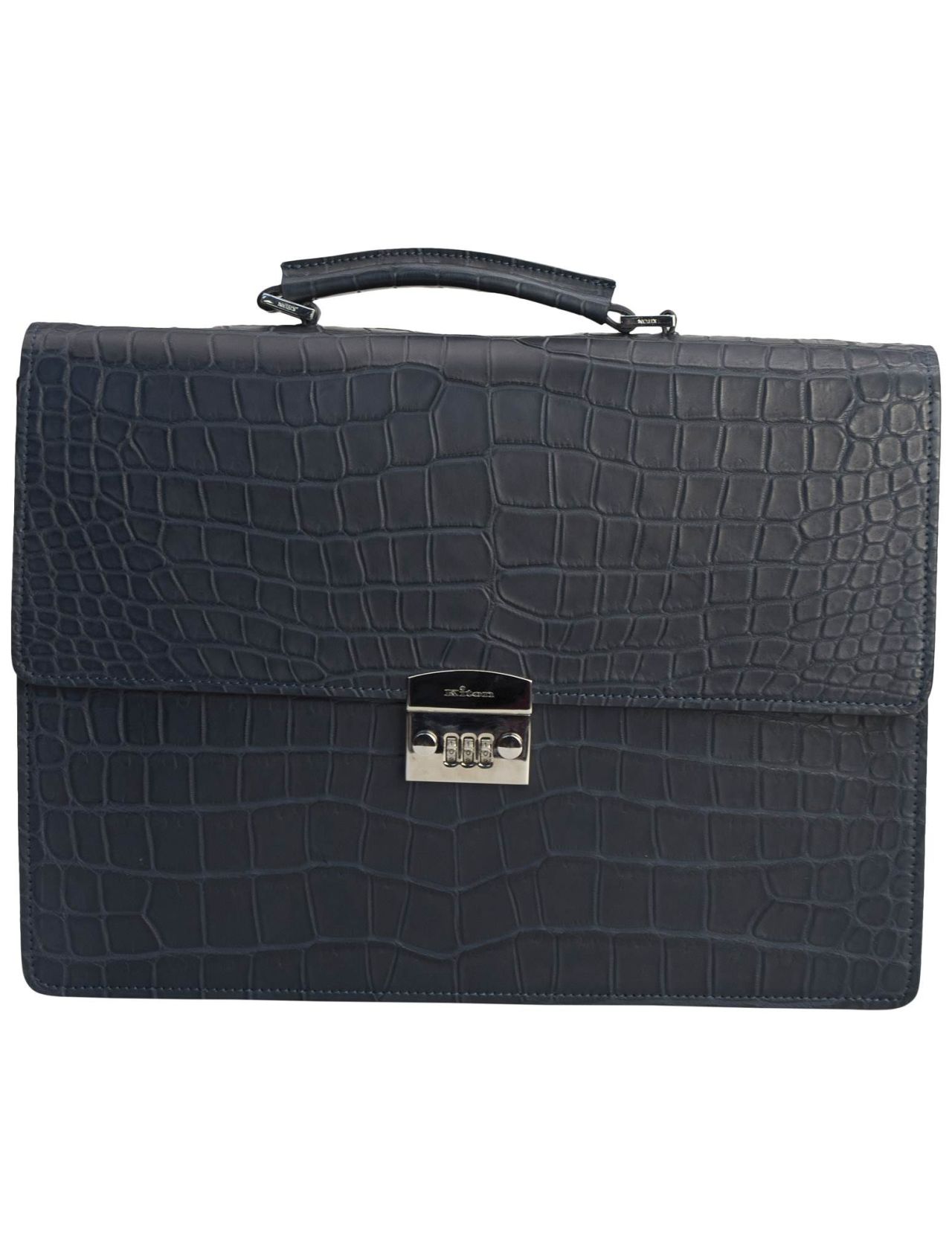 Kiton Blue Leather Crocodile Bag | IsuiT