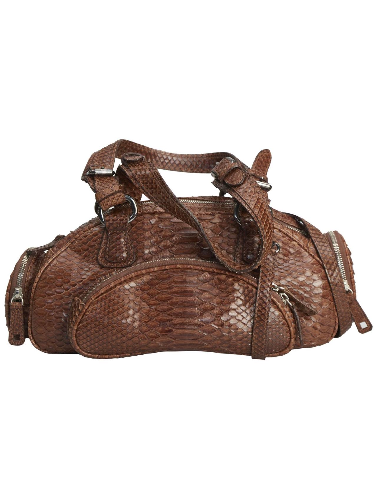 Kiton Brown Leather Snake Bag | IsuiT