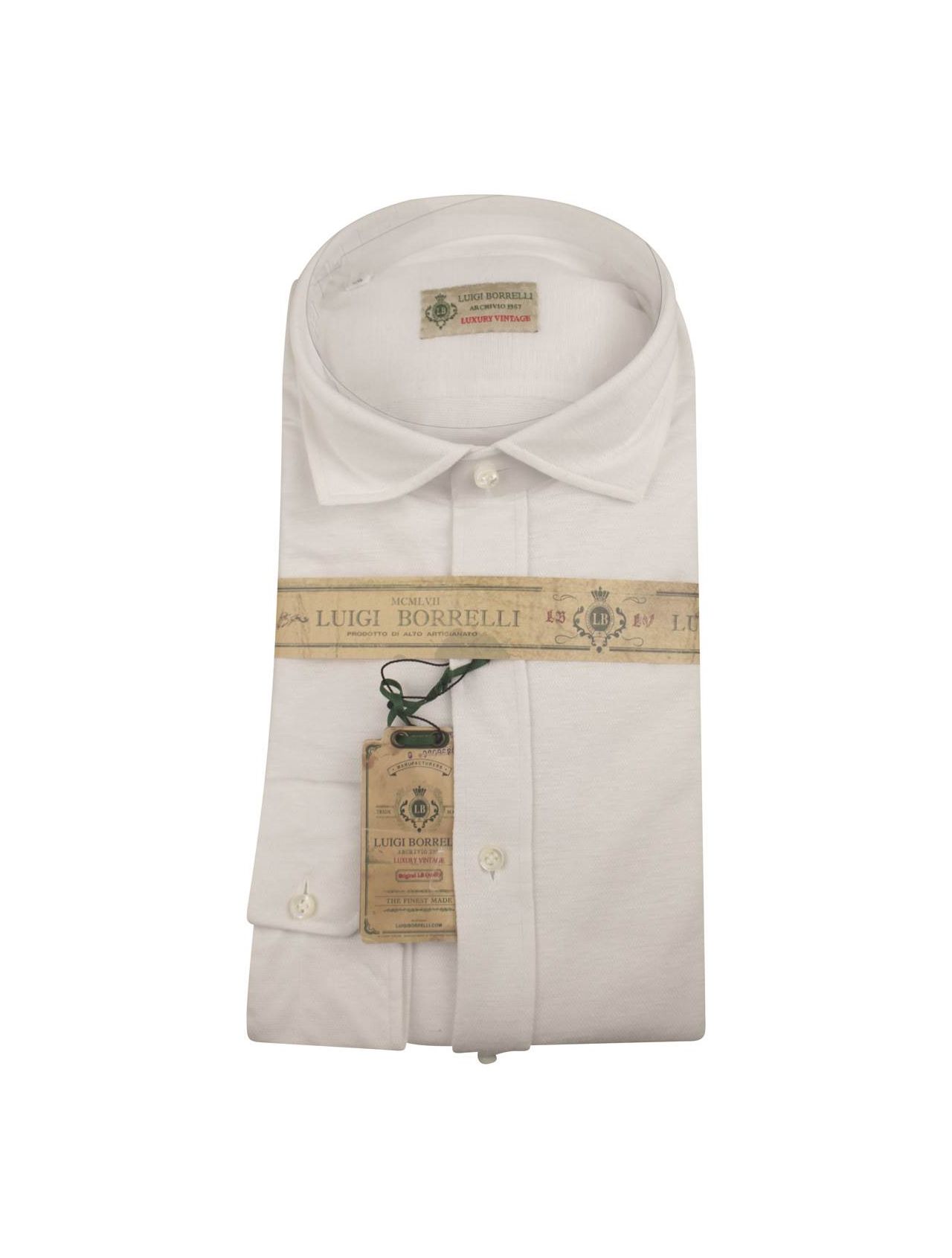 LUIGI BORRELLI White Cotton Linen Shirt main product photo