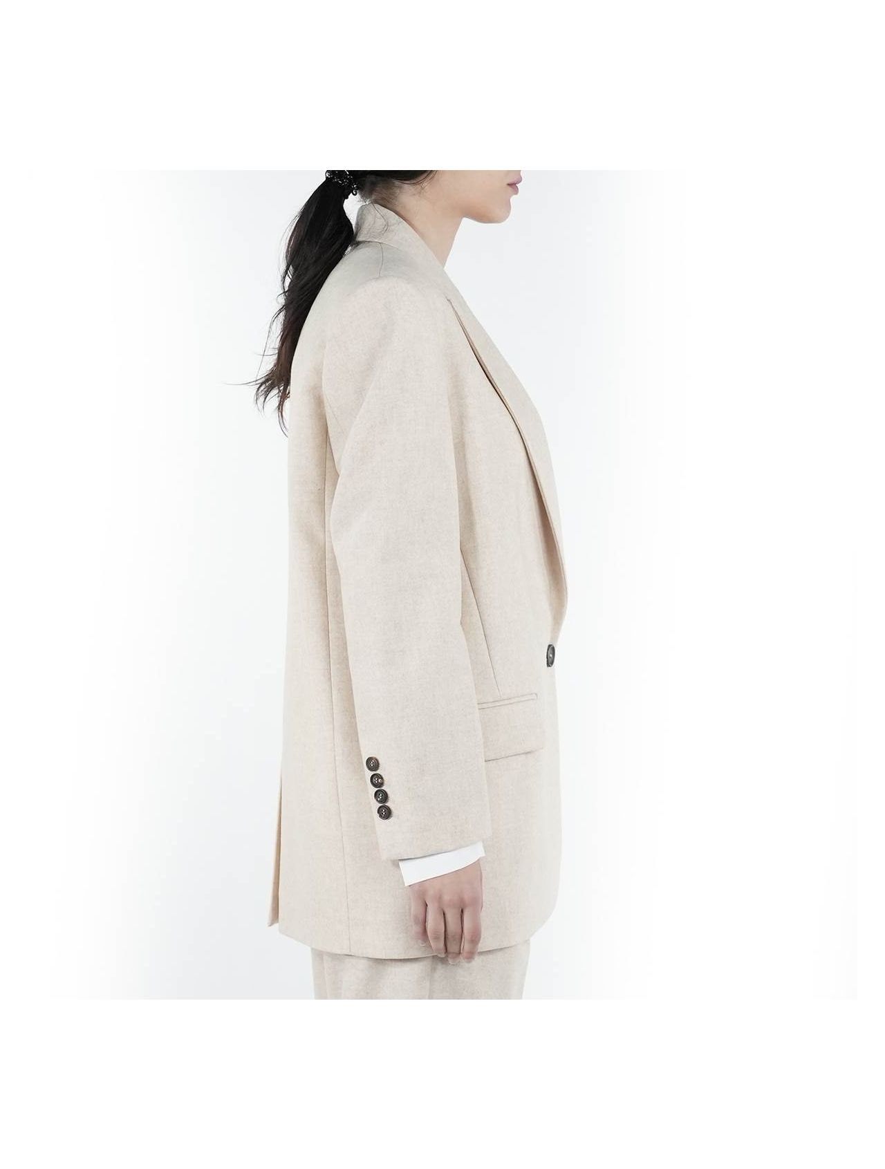 BRUNELLO CUCINELLI Beige Virgin Wool Coat | IsuiT