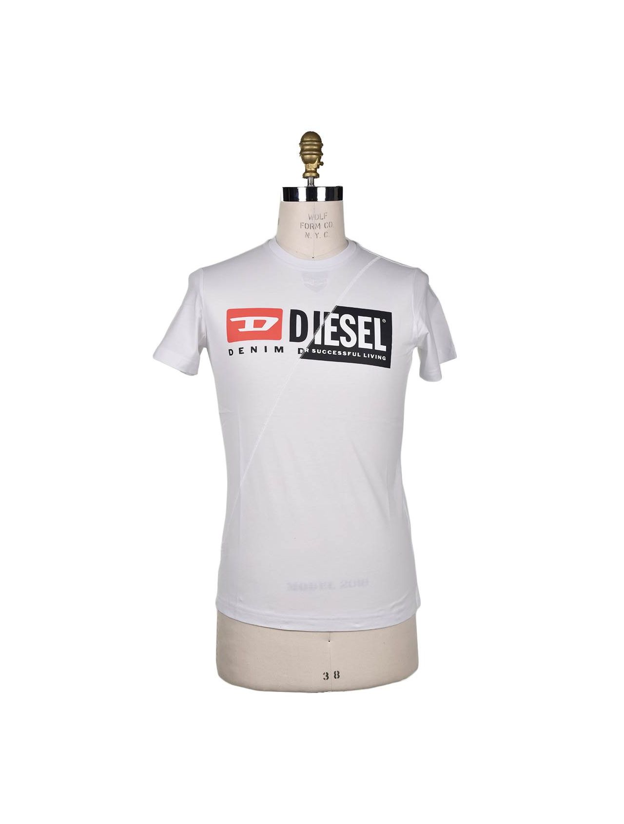 DIESEL White Cotton T-shirt T-DIEGO-CUTY