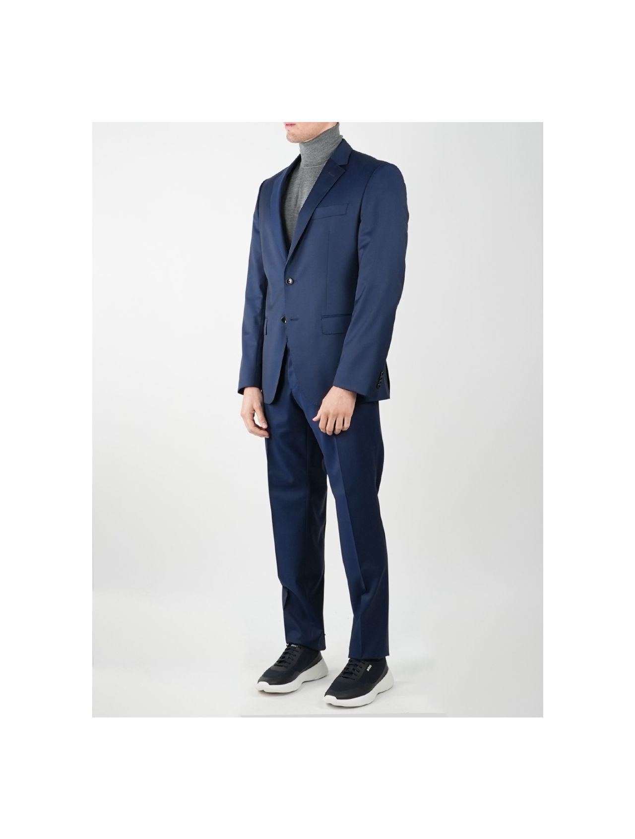 Boss Men's Slim-Fit Double-Breasted Suit in Virgin Wool - Dark Blue - Size 38