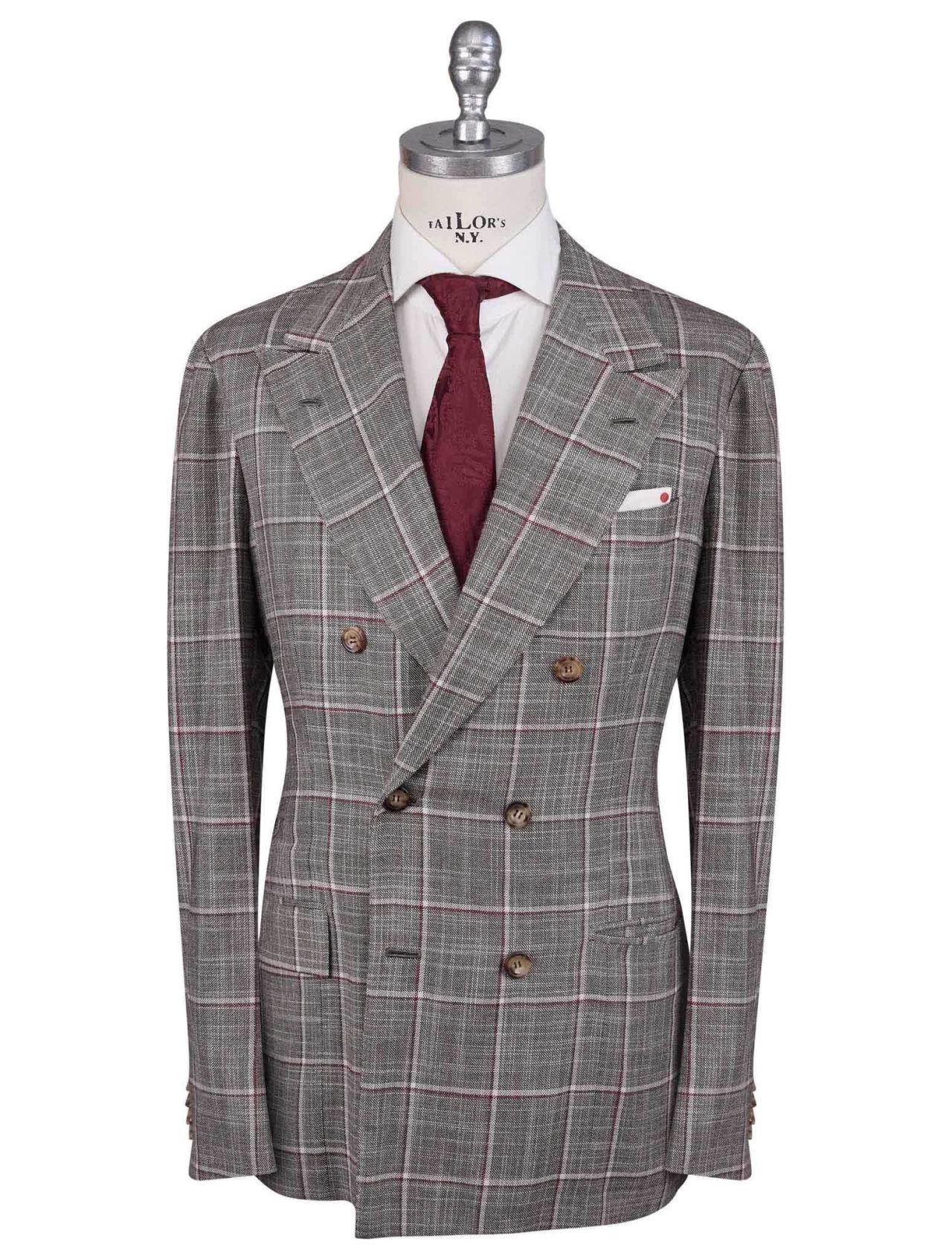 Kiton Multicolor Cashmere Silk Double Breasted Suit