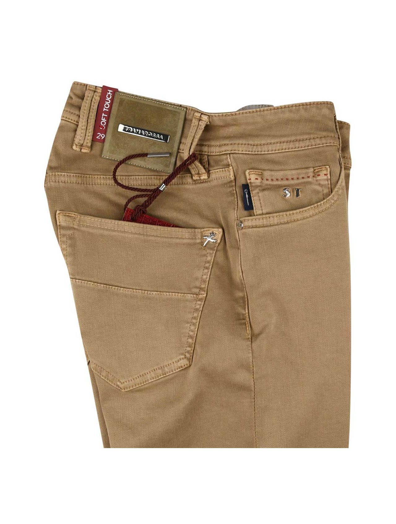 TRAMAROSSA Colour Leonardo Khaki Cotton Stretch Slim Fit Jeans Pants S