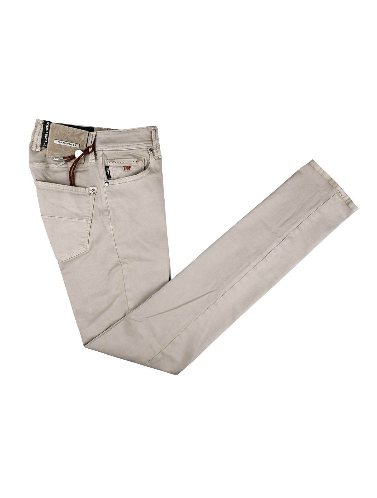 TRAMAROSSA Colour Leonardo Khaki Cotton Stretch Slim Fit Jeans Pants S