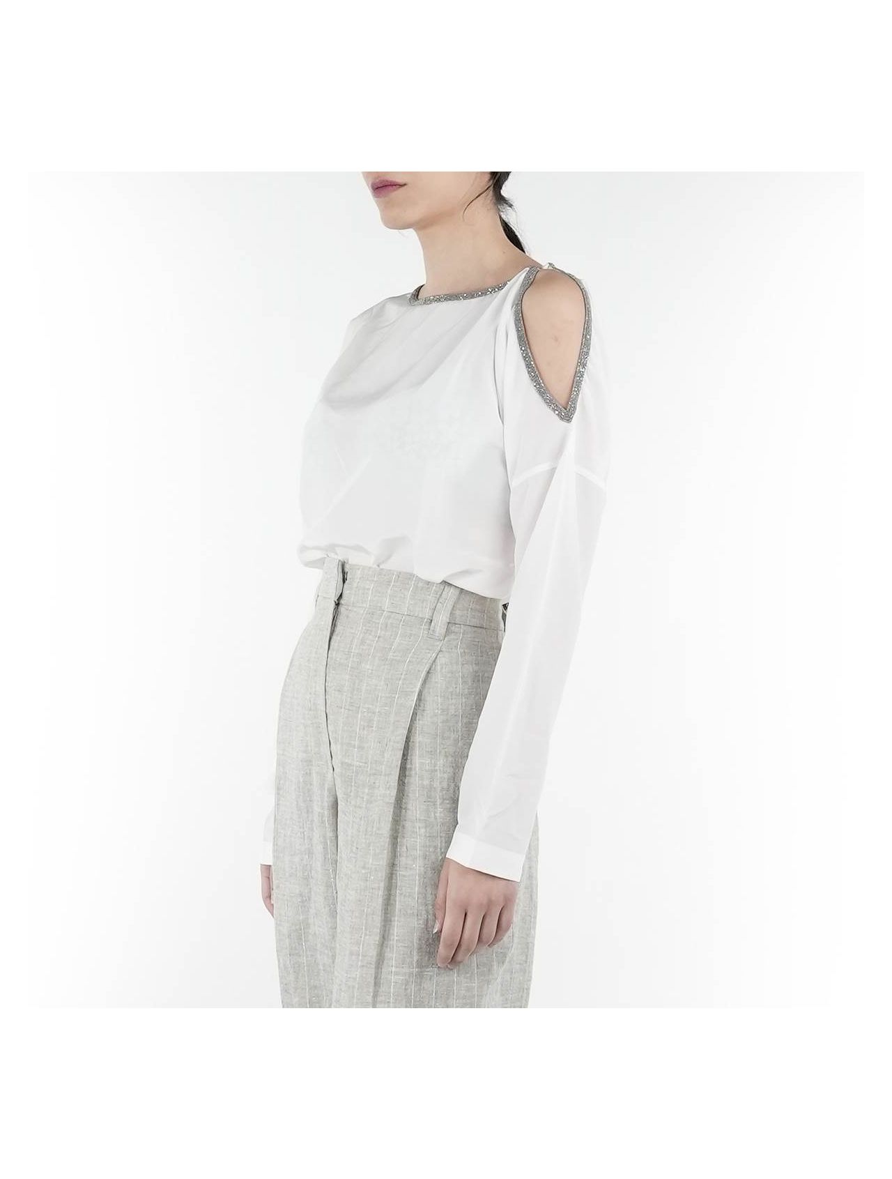 White online silk sweater