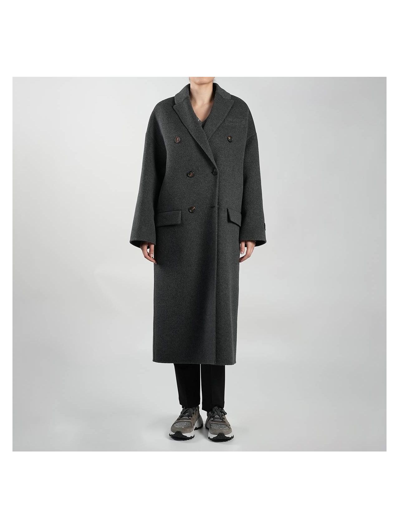 Brunello Cucinelli Gray Wool Cashmere Overcoat IsuiT