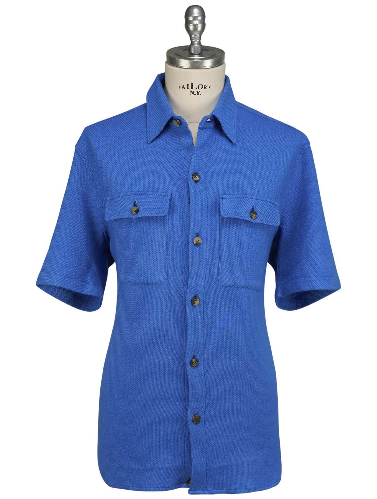 Royal blue short 2024 sleeve dress shirt