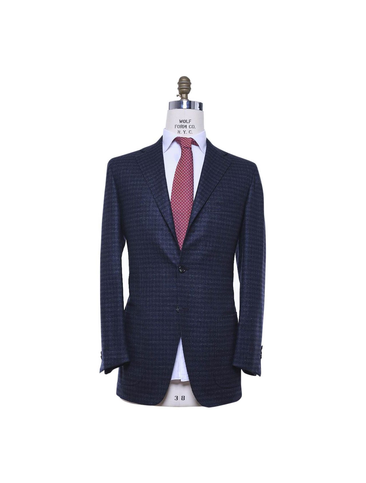 KITON Blue Green Wool Silk Cashmere Ea Blazer