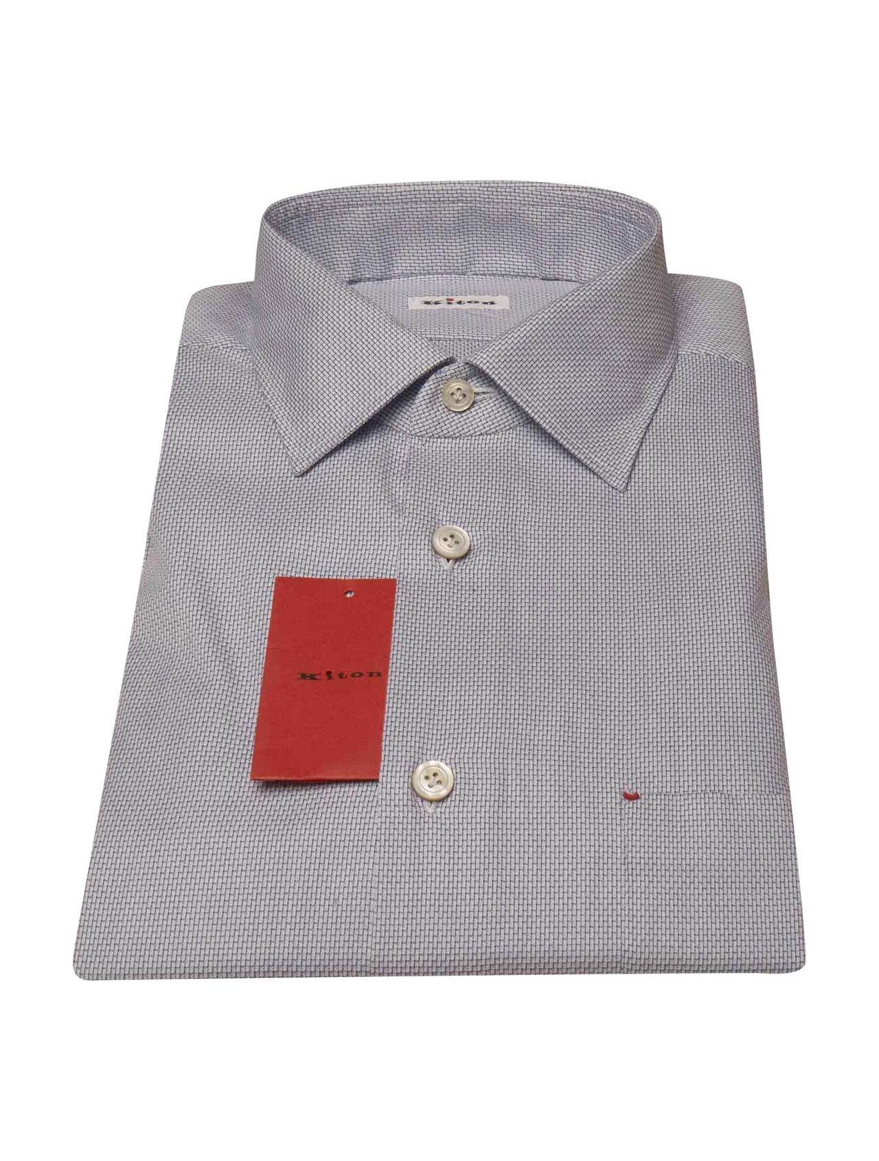 KITON Blue White Cotton Shirt main product photo