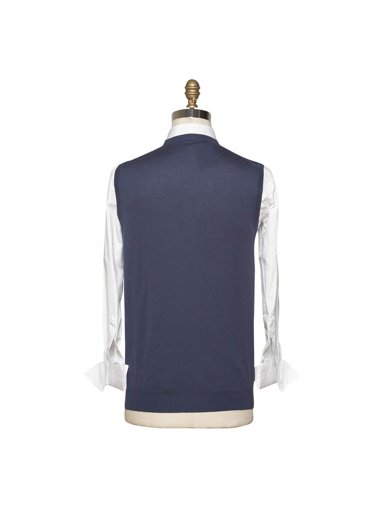 KITON Blue Cotton Gilet