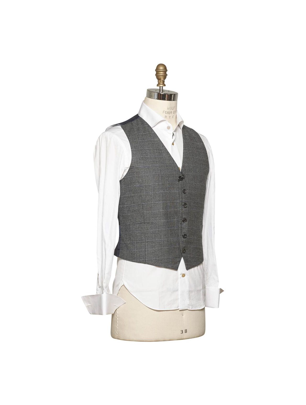 KITON Gray Blue Wool Vest