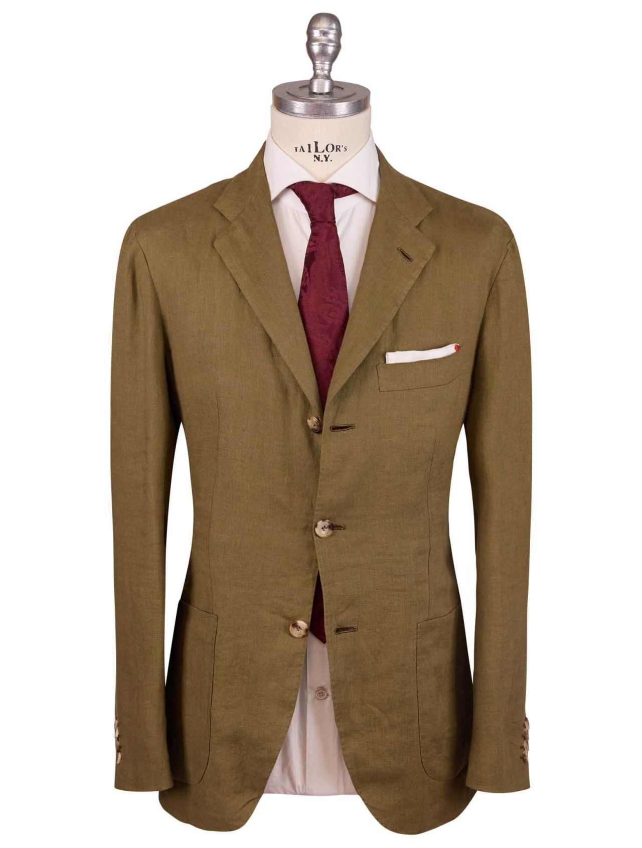 Kiton Green Linen Suit