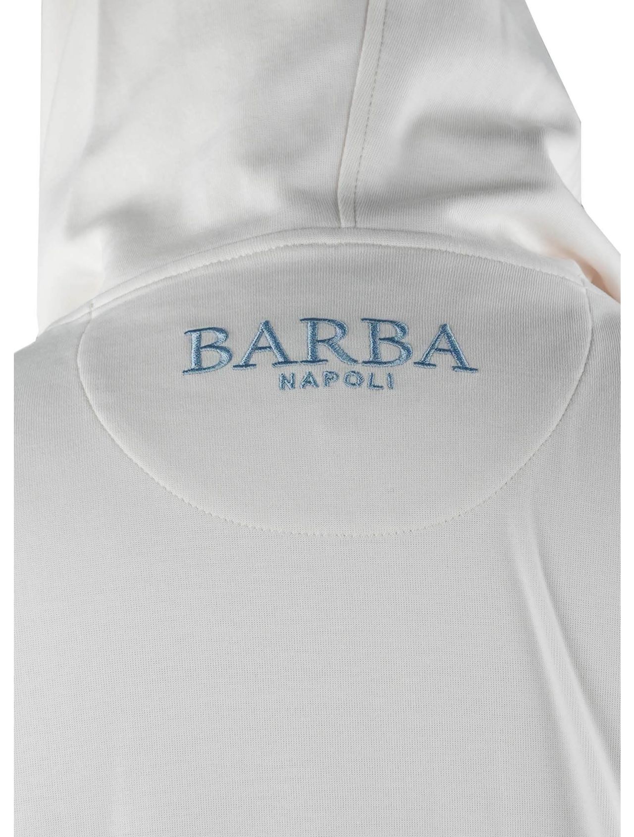 Barba Napoli White Cotton Pa Sweater Full Zip | IsuiT