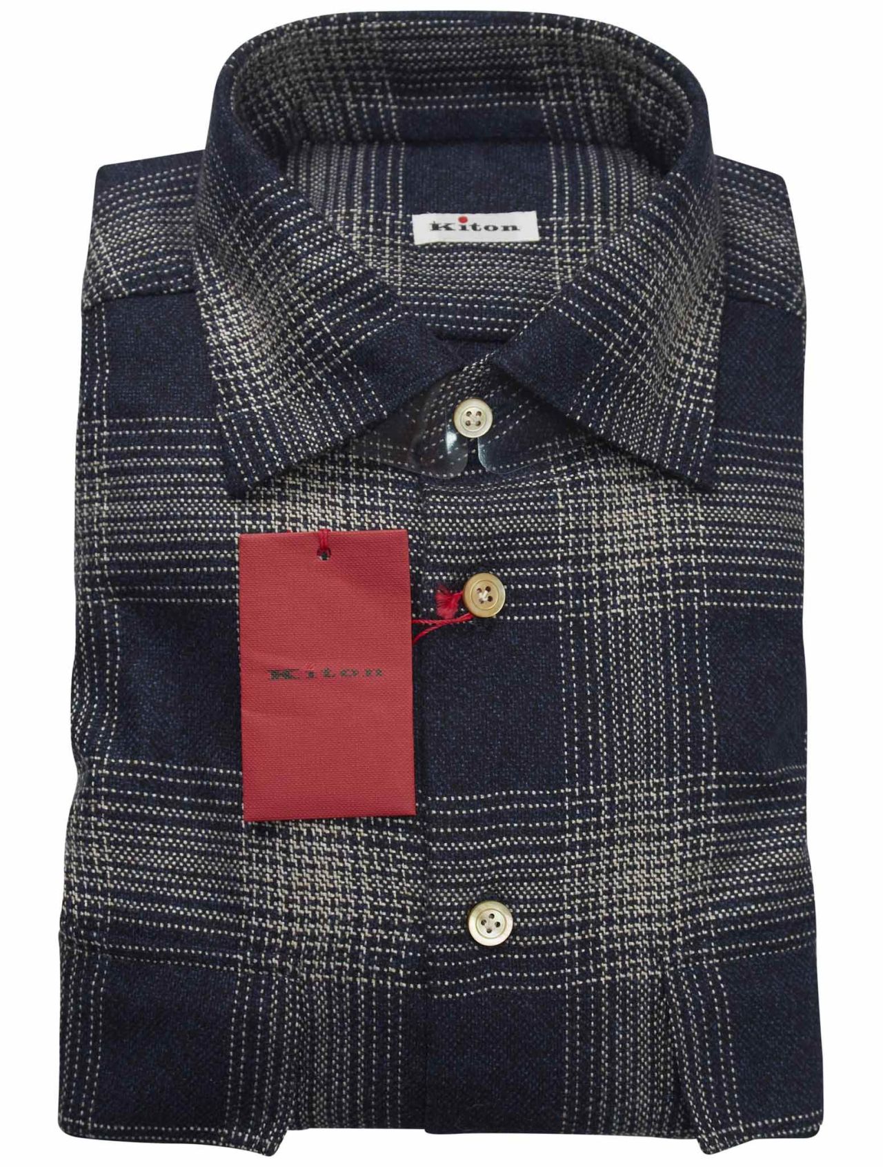 KITON Blue Red Wool 14 Micron Silk Vest