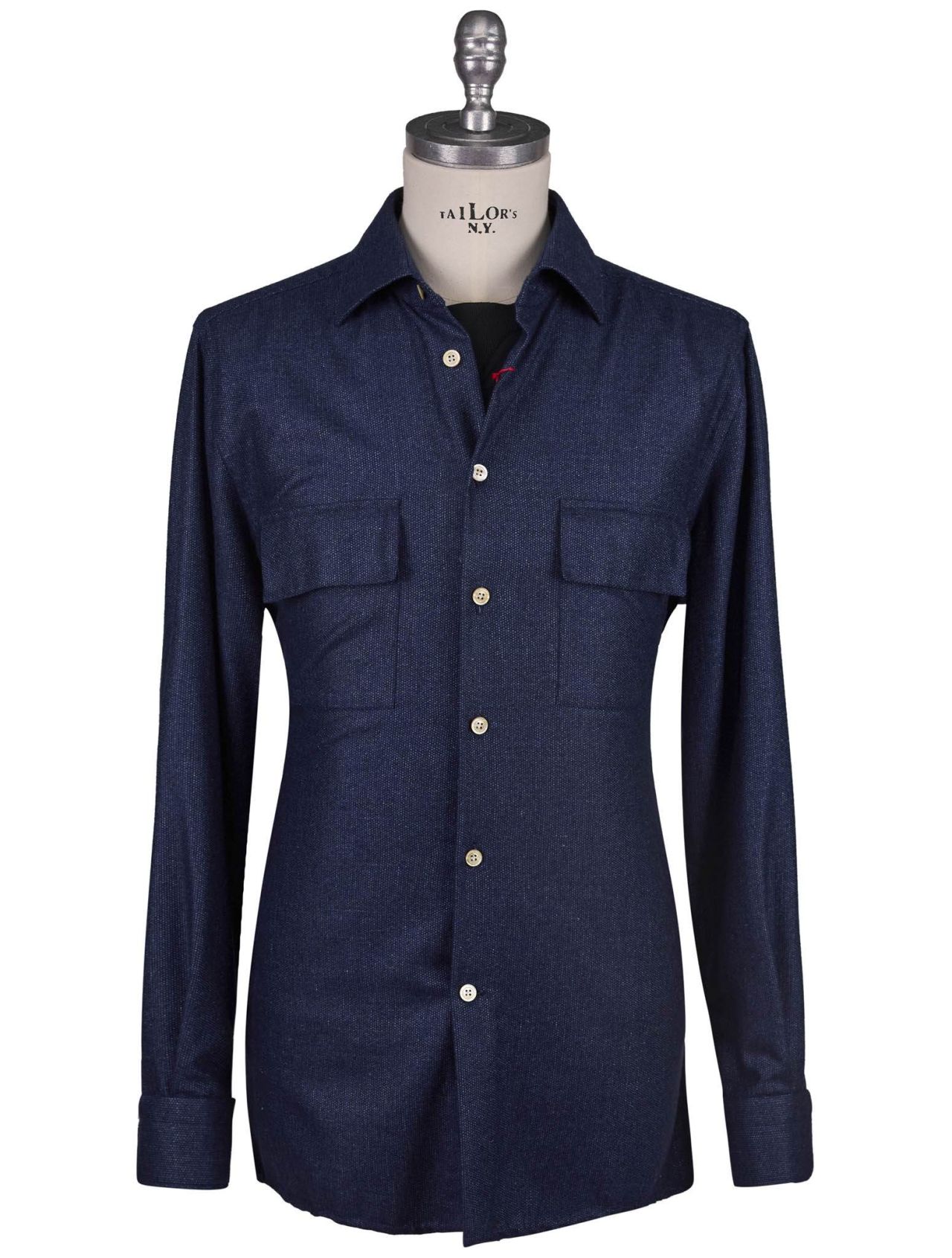 Kiton Blue Cashmere Silk Linen Shirt IsuiT