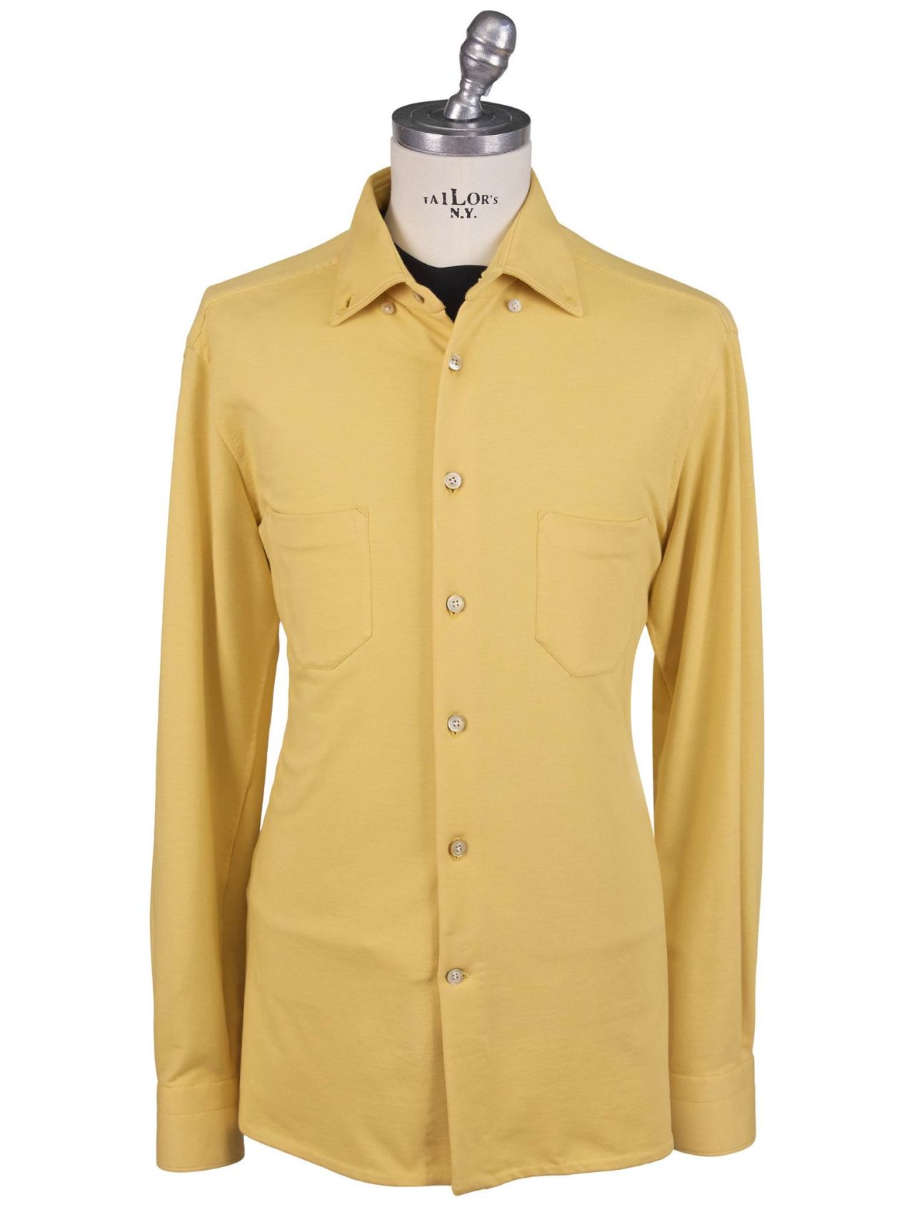 Kiton Yellow Cotton Ea Shirt Ciro