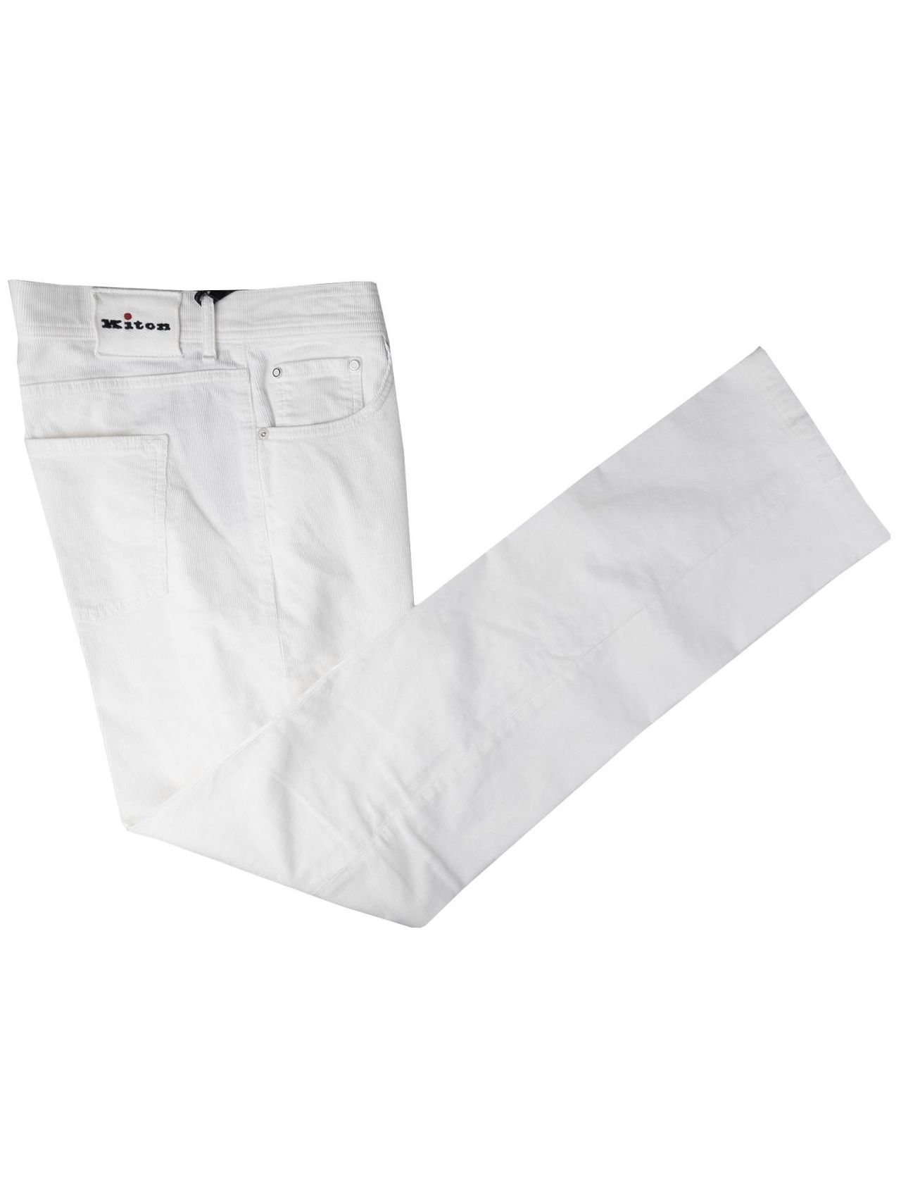 Kiton White Cotton Ea Velvet Jeans IsuiT
