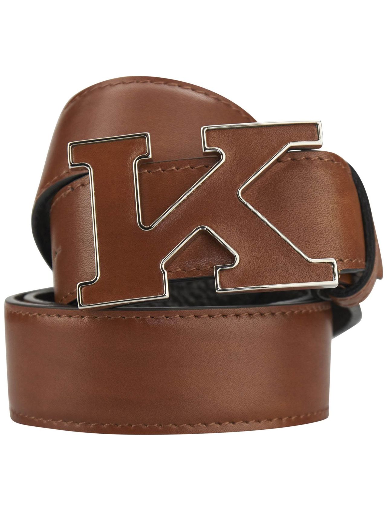 Kiton K Logo Leather Belt