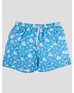 Luigi Borrelli Luigi Borrelli Light Blue White Pl Swim Trunks Light Blue / White 000