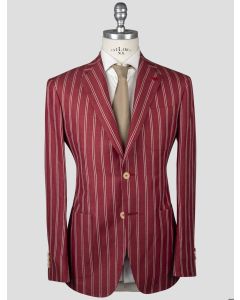 Isaia Isaia Red White Linen Cotton Blazer Red / White 000