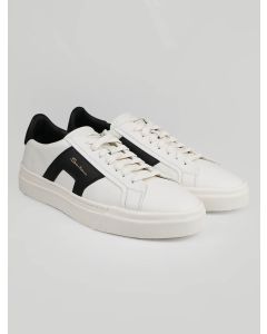 Santoni Santoni White Black Leather Sneakers White / Black 000