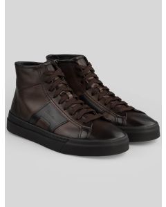 Santoni Santoni Brown Leather Sneakers Brown 000