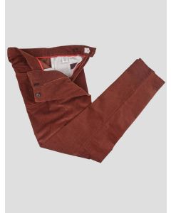 Isaia Isaia Burgundy Cotton Ea Velvet Pants Burgundy 000