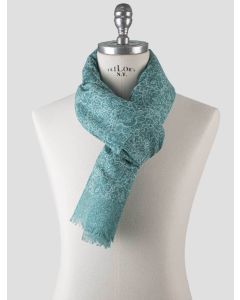 Isaia Isaia Green Cotton Linen Scarf Green 000