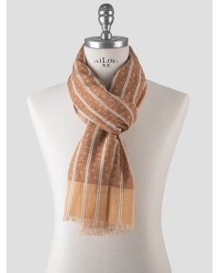 Isaia Isaia Light Brown Cotton Linen Scarf Light Brown 000