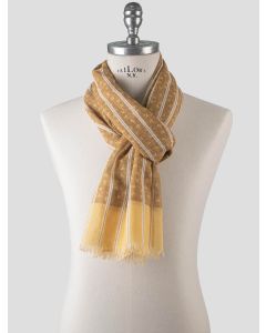 Isaia Isaia Yellow Cotton Linen Scarf Yellow 000