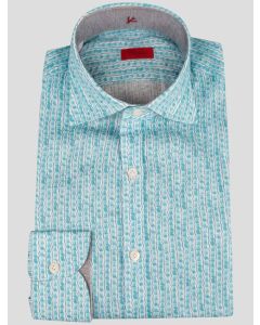 Isaia Isaia Light Blue White Linen Shirt Light Blue / White 000