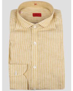 Isaia Isaia Multicolor Linen Shirt Yellow / White 000